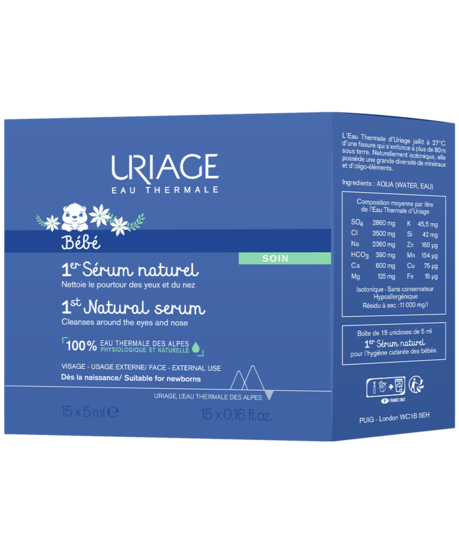 1er PRIMEROS CUIDADOS DEL BEBÉ - 1ER SUERO FISIOLÓGICO AGUA TERMAL NATURAL  FISIOLÓGICA - Los cuidados - Uriage