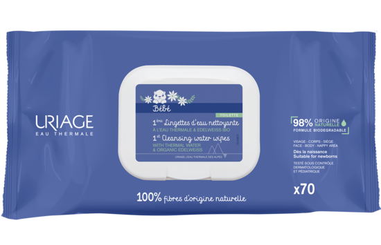 BABY'S 1ST SKINCARE - 1ST CLEANSING WATER WIPES CLEANSING WIPES FOR BABY'S  WASH ROUTINE - NO RINSE AND SOAP-FREE - Skincare - Uriage